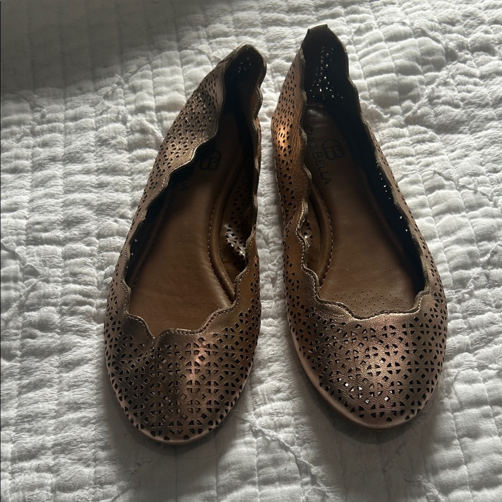 3/30 Rose Gold leather Ballet Flats 7.5
